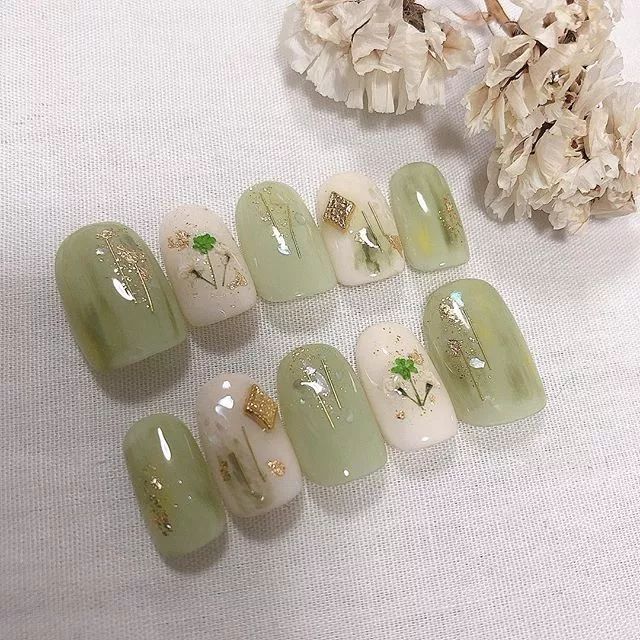 夏日里的干花美甲,美美美