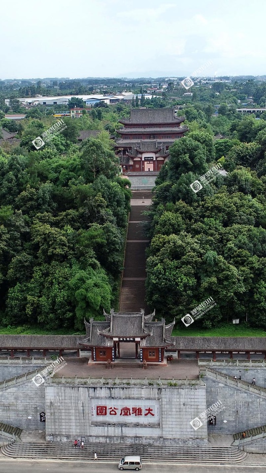 2019年7月24日,无人机拍摄的四川丹棱县"大雅堂"全貌.