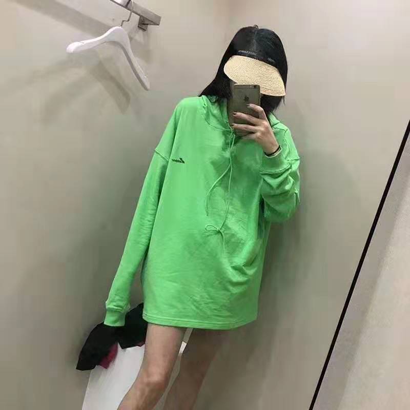 杨幂同款荧光绿色电光卫衣 hzmusy卫衣 超级养眼