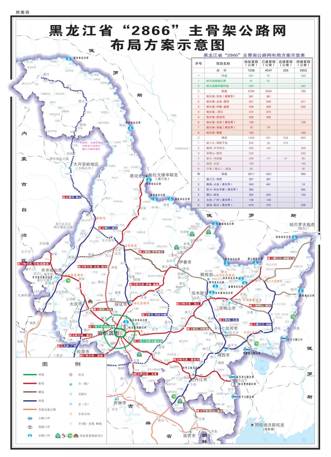 黑龙江2866高速公路网厉害了突出哈尔滨核心向外8条放射线