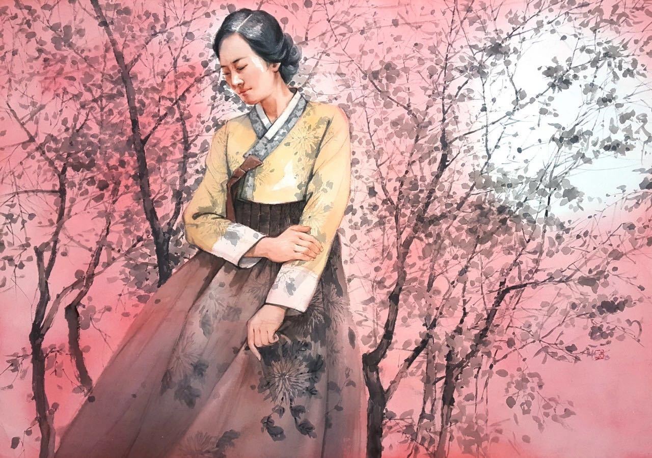 墨彩飞扬画意人生韩国著名画家李官洙首次参加新加坡艺术展