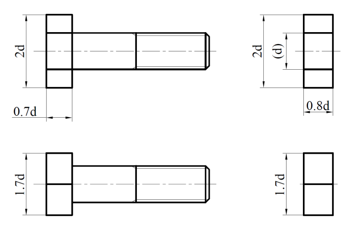 09 10 盲孔内螺纹的画法 内螺纹小径用粗实线,大径用细实线绘制.