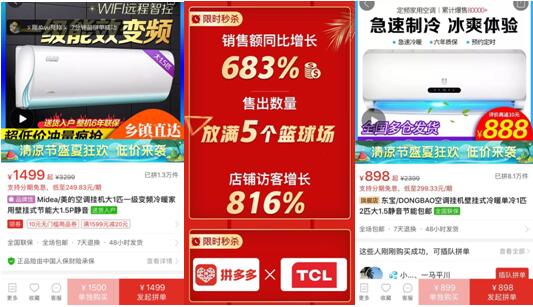 拼多多空调销售同比增长超200% 头部品牌聚集效应明显 fg电子