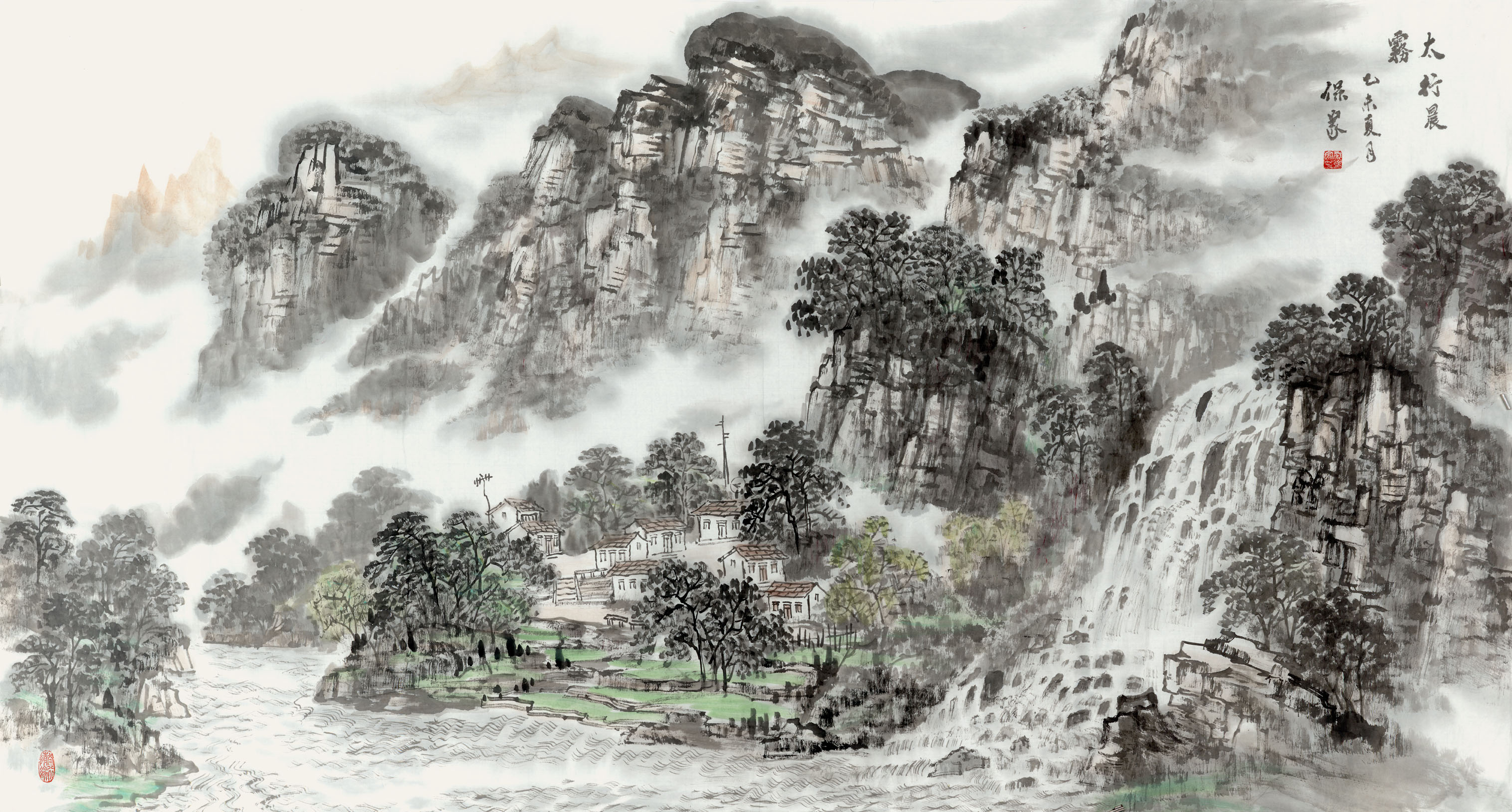 中国画名家画家秦保家山水画欣赏