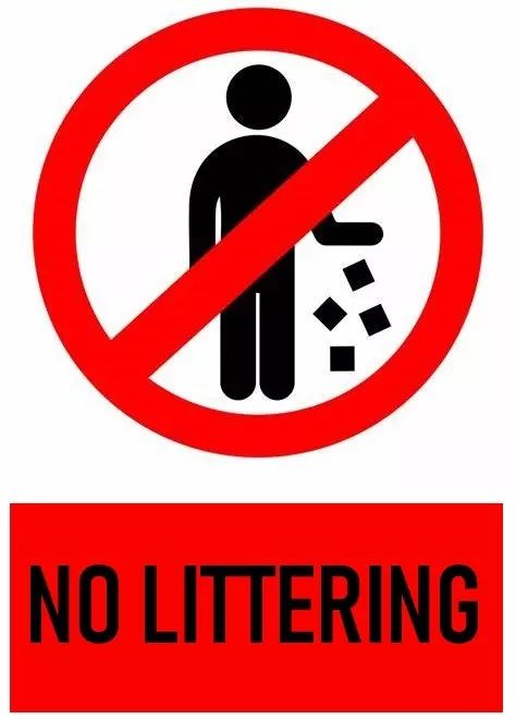 no littering 严禁乱扔垃圾 4. no leaning 严禁倚靠 5.