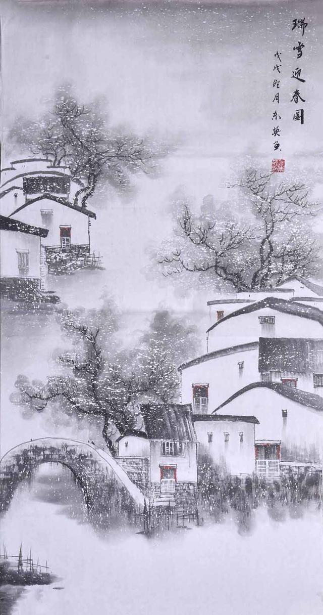 酷暑天气,让我们在国画世界里感受一下清凉雪景