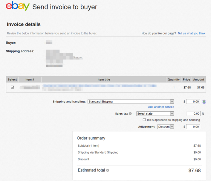 ebay combined invoice