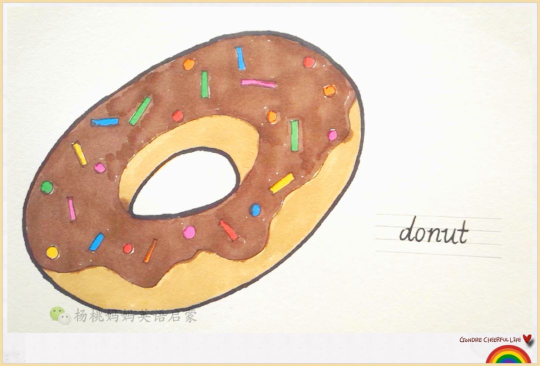 英语萌萌画donut甜甜圈