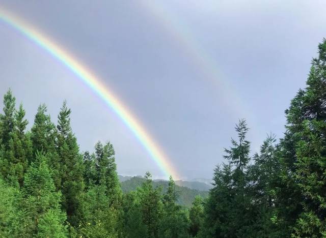 迎来一场酣畅淋漓的暴风雨 暴雨过后天空惊现罕见双彩虹 网友惊呼:美