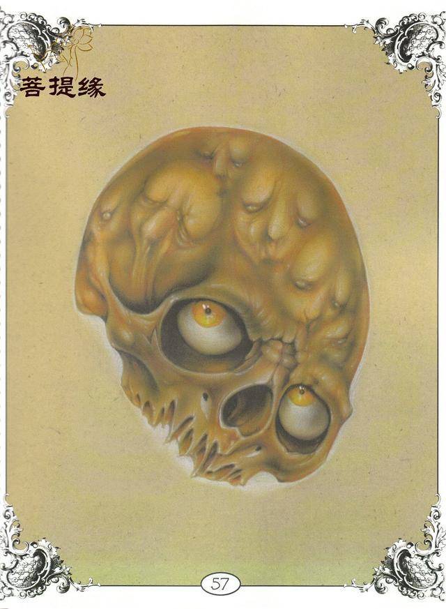 我是雕刻师,菩提缘死神骷髅纹身雕刻素描手稿(第二十九期)