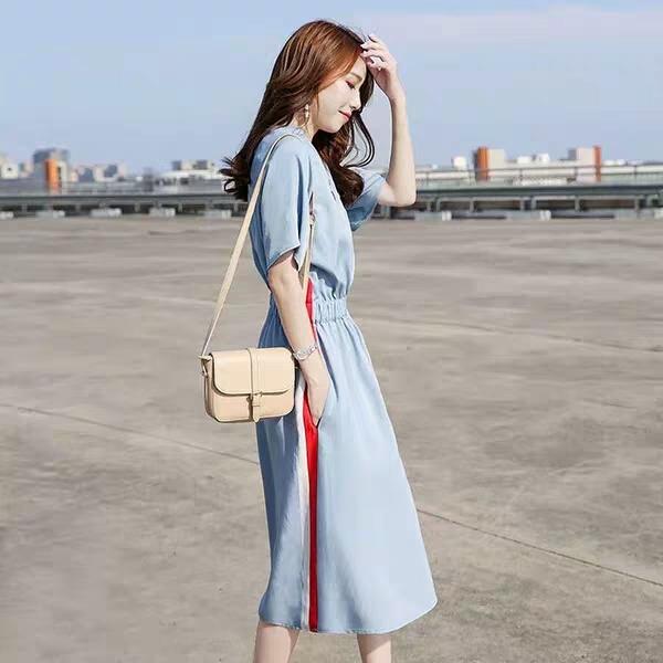 Solid color mini dress