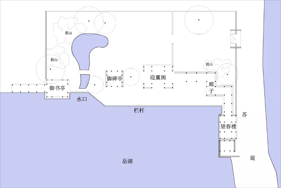 《西湖志》之"曲院风荷"图▲图 8 《西湖志》中"曲院风荷"平面示意图"