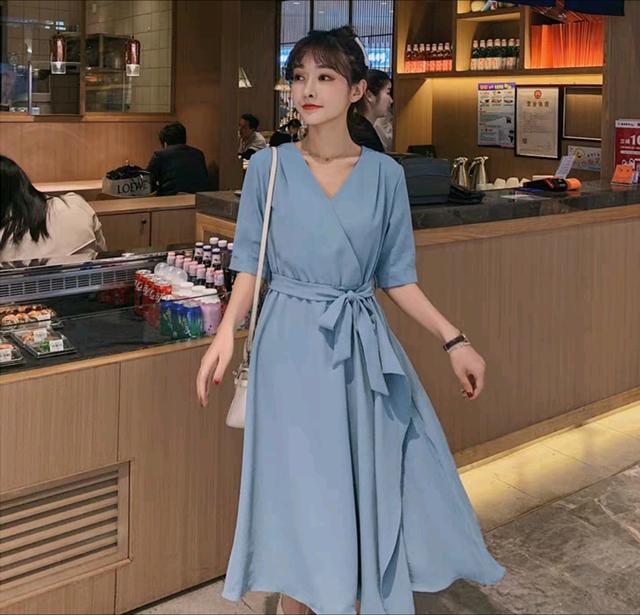 Solid color mini dress