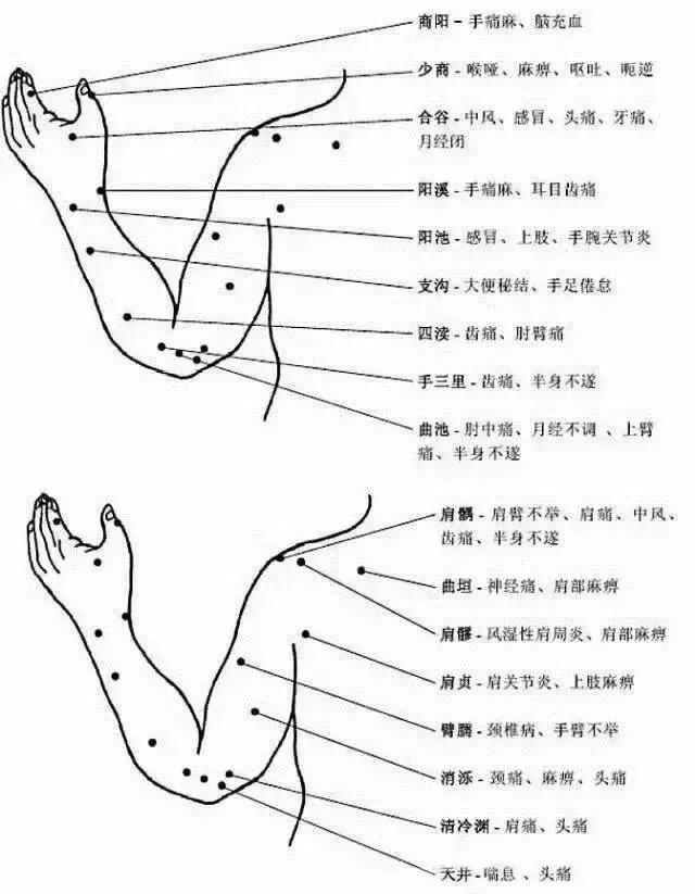 人体各部位穴位图与功效,各位收藏好咧