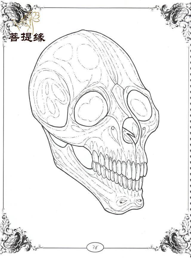 我是雕刻师,菩提缘死神骷髅纹身雕刻素描手稿(第二十九期)