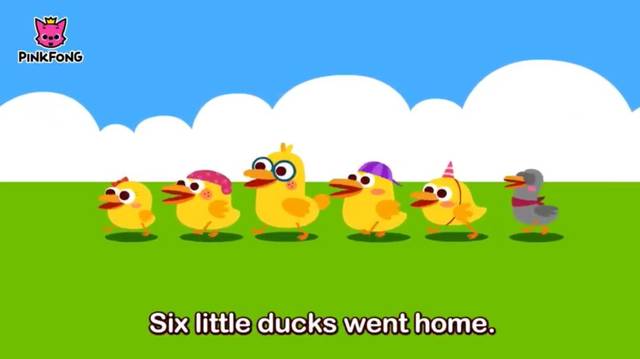 摇摇晃晃! six little ducks went home. 六只小鸭子回家了.