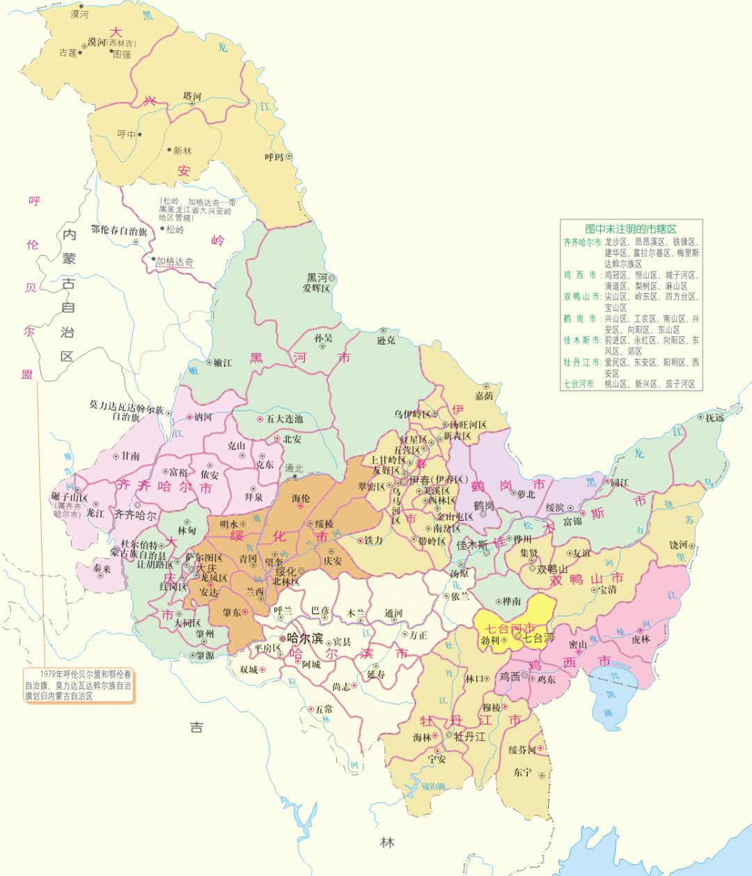 黑龙江行政划分及人口_黑龙江人口密度分布图(2)