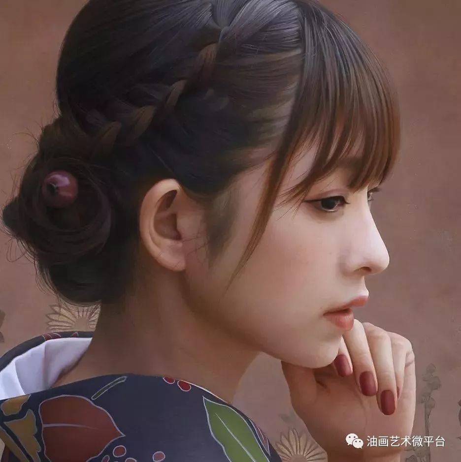 日本超写实绘画第一人-冈靖知笔下的优雅少女