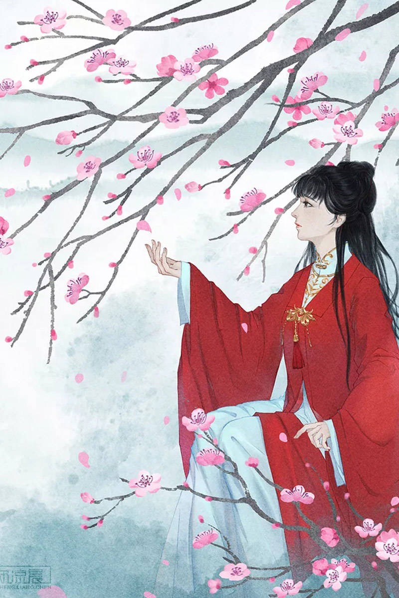 古风美人图,是一种有韵律的美.