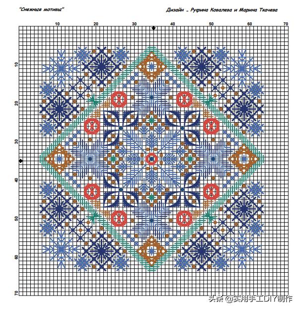 「十字绣图」一款关于雪花图案的十字绣图纸