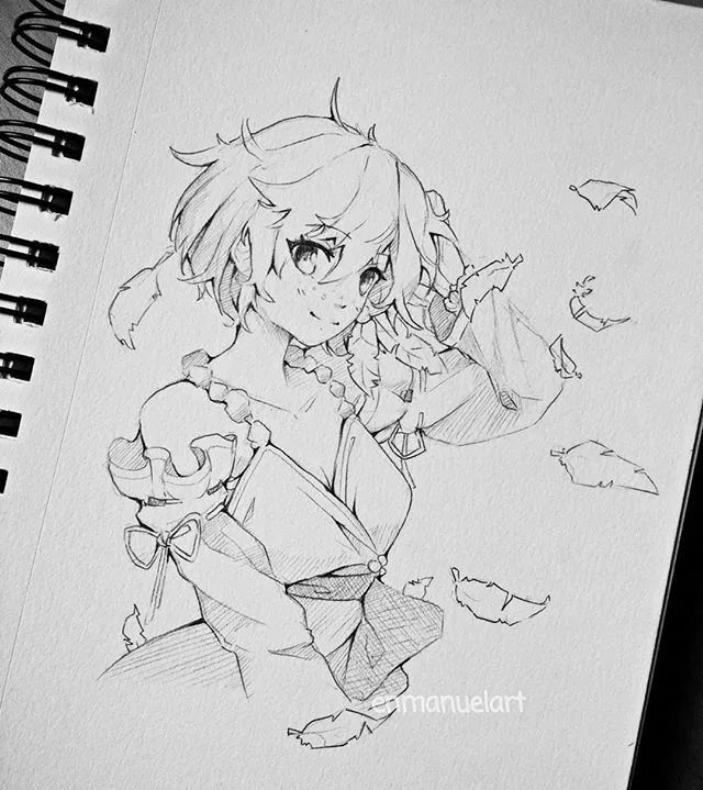 如此灵动的动漫人物铅笔稿，拿走不谢!