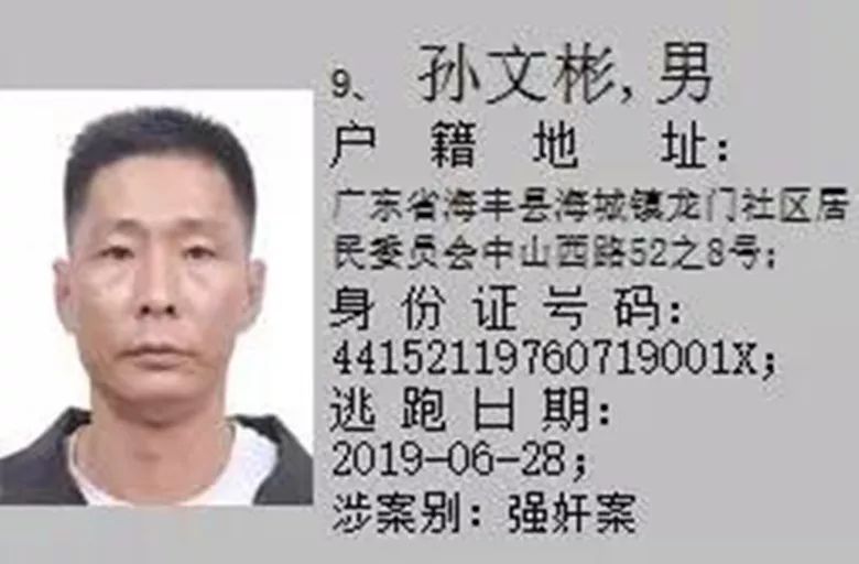 汕尾这些人涉嫌强奸案被悬赏通缉