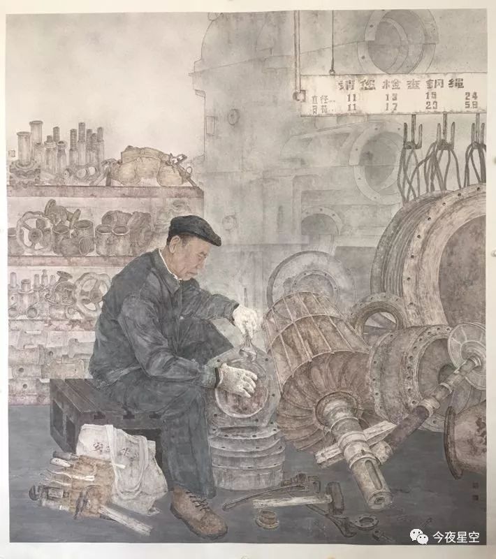 孟泰》国画 高群《火》油画 高嵩,陈磊,夏青《燃烧岁月》国画 颜崇强