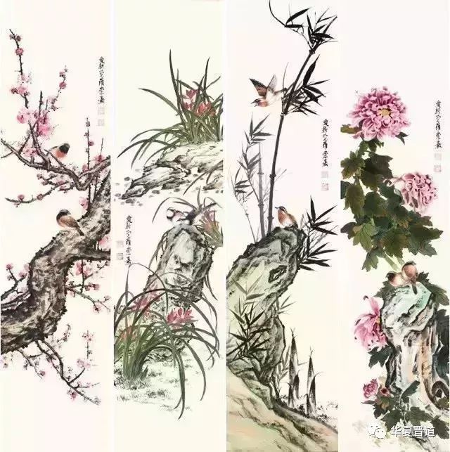 四君子 日本画 竹と花 絵画