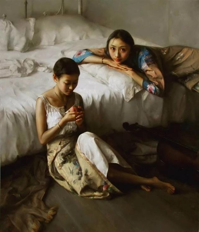 中国式女性人物油画