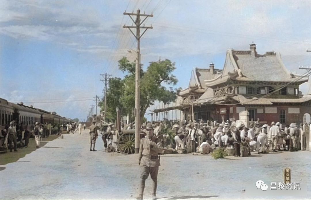 昌黎绝密老照片1938:老城门,火车站,水岩寺,菜市场等景象!