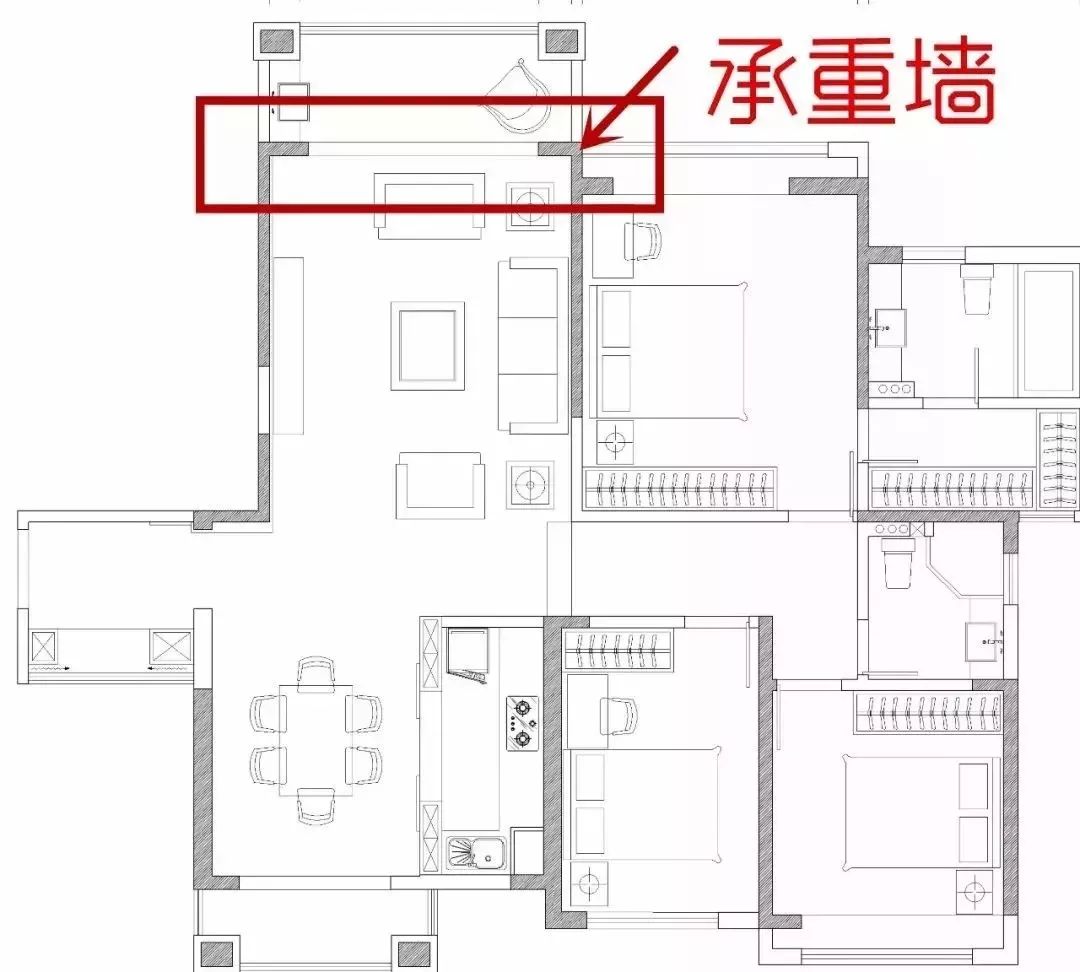 但拆除门垛也要看情况: 外阳台和客厅之间的门垛是承重结构,不能拆掉