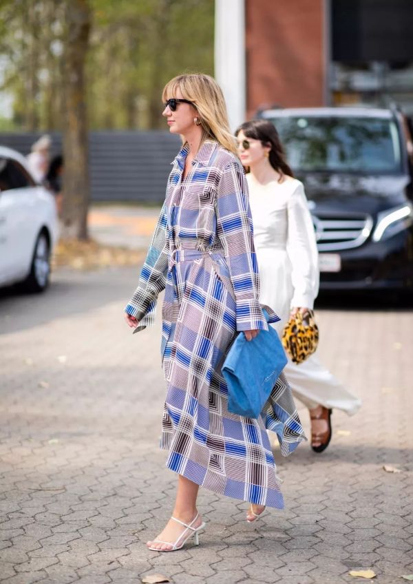 Plaid print dress