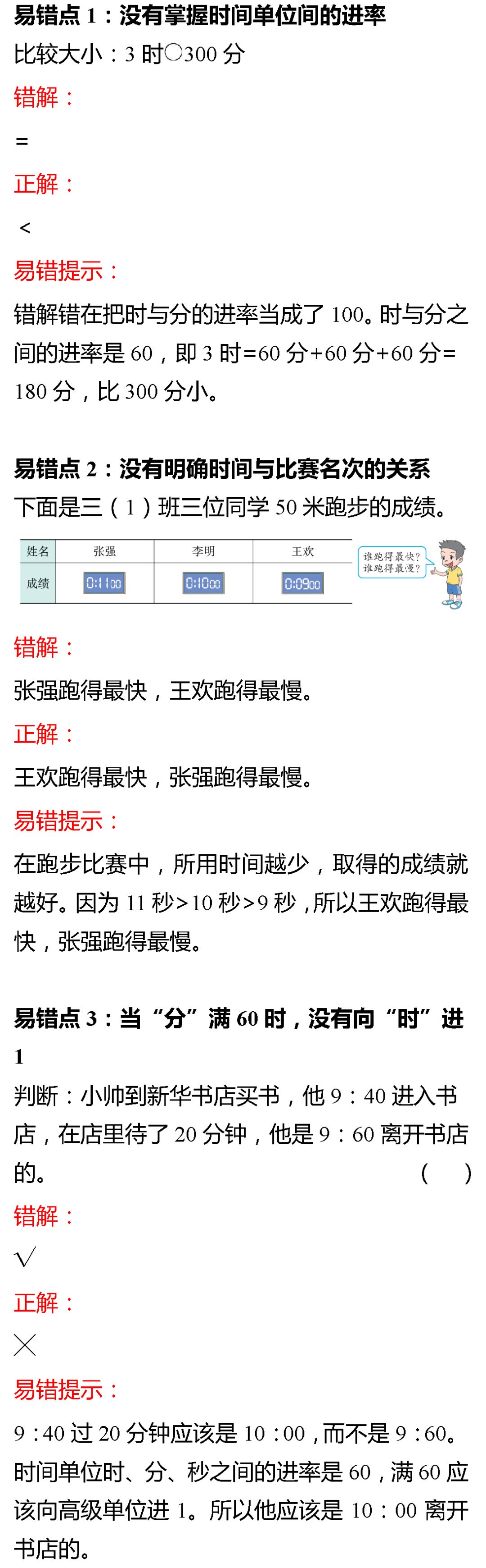 3年级小学数学易错知识点,暑假考考孩子! 万博亚洲app