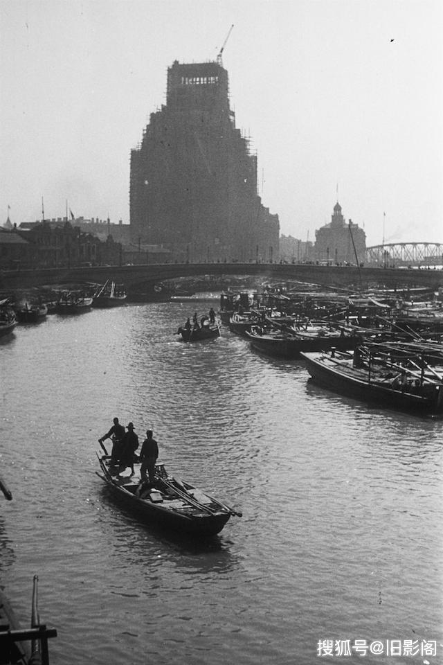 上海街景1934年，竣工前的百老汇