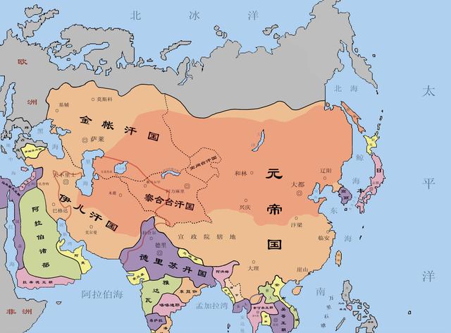 元朝和四大帝国版图
