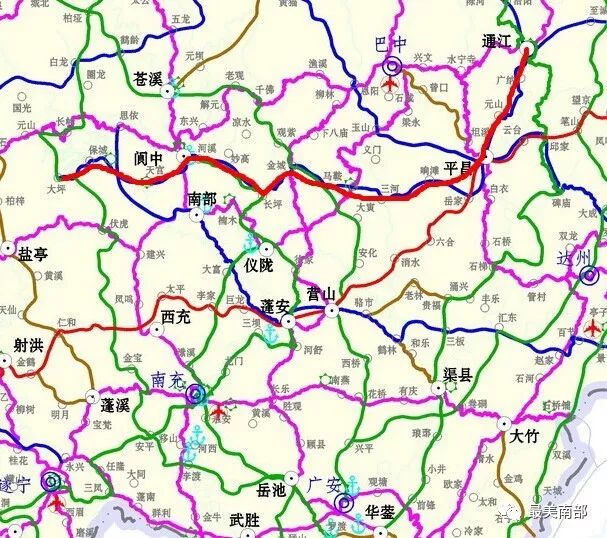 s304省道从通江出发,路元山,平昌,响滩,马鞍,金城,长坪,阆中,天宫