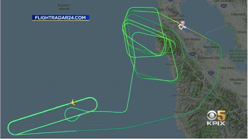 旧金山飞香港航班起飞后出故障,上空盘旋5小时