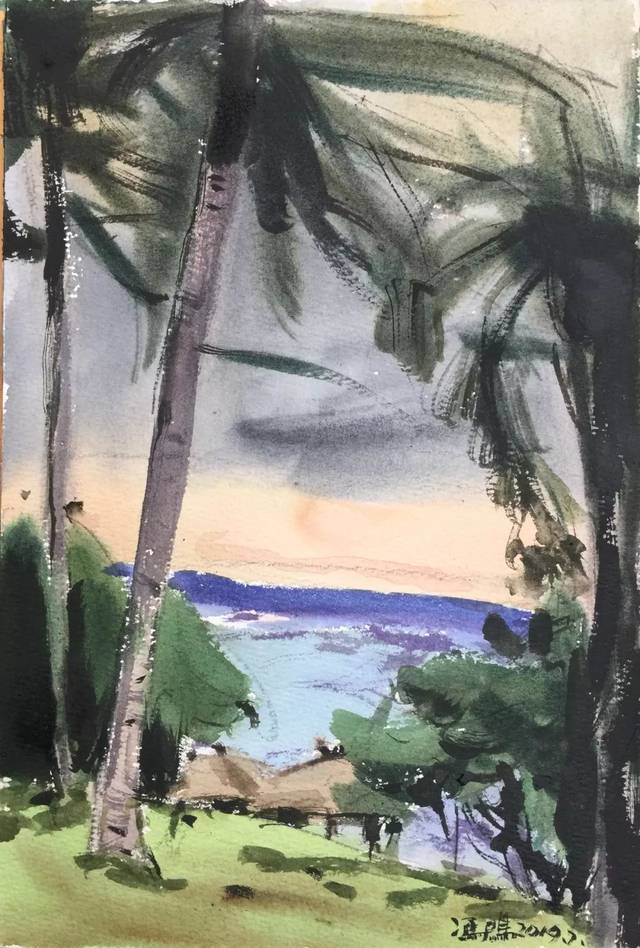 冯鸣| 烟·酒·车·乐--古巴印象_水彩画