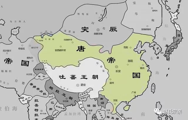 武则天和唐玄宗时期的唐朝版图