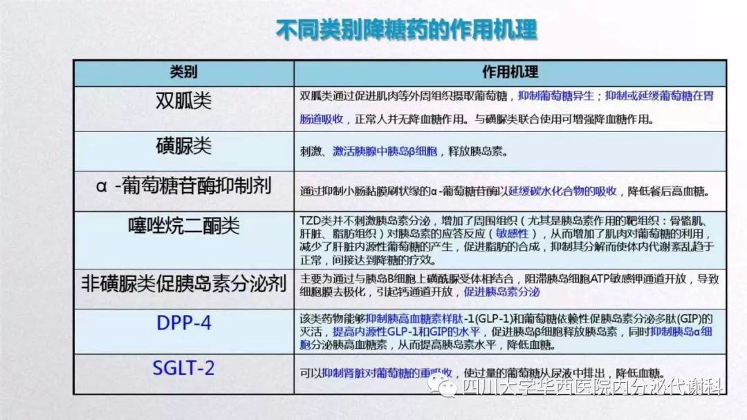 ,也就是它的作用机制;才能更好地去选择适合自己的降糖药.