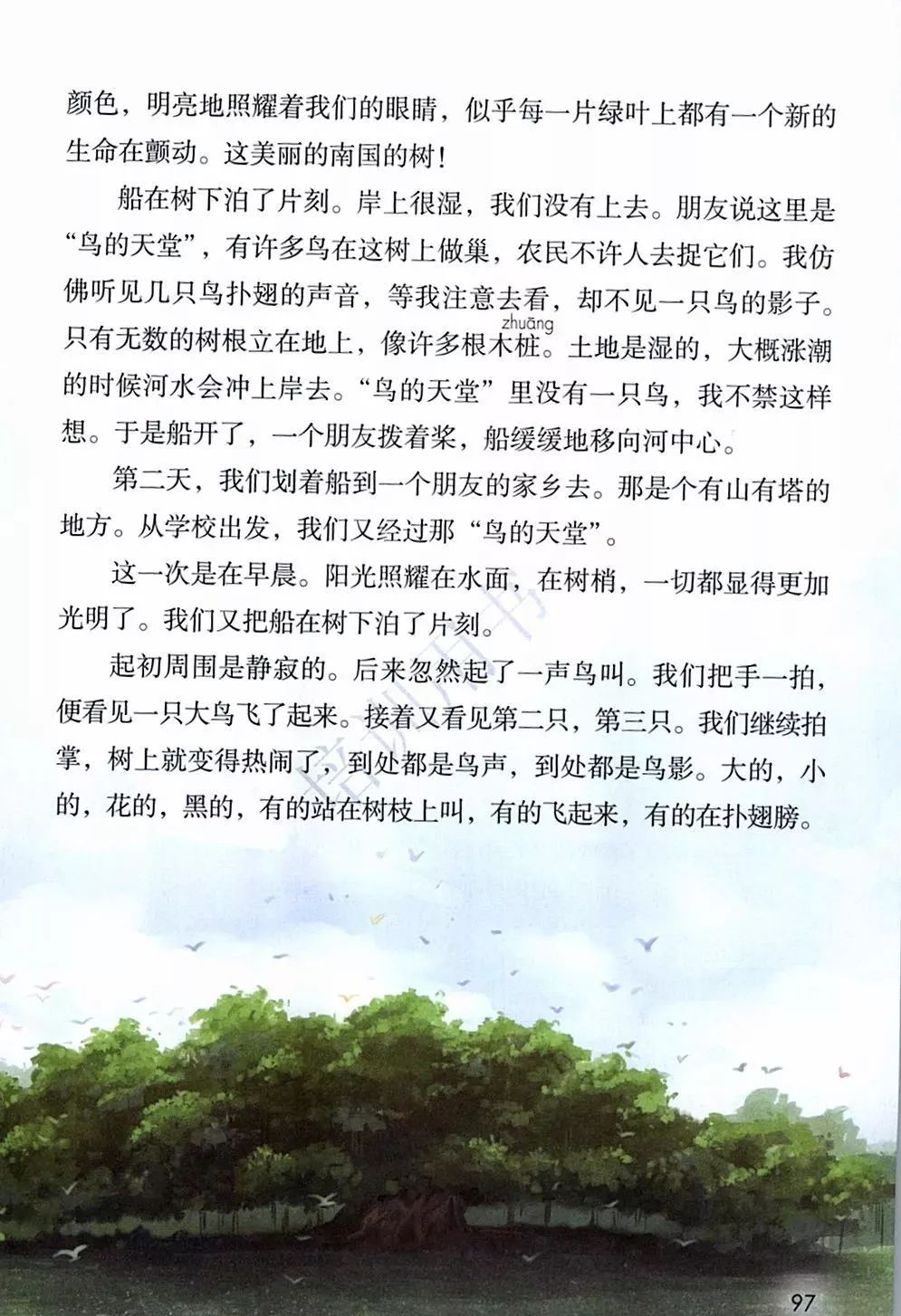 朗读丨部编五年级上课文23鸟的天堂