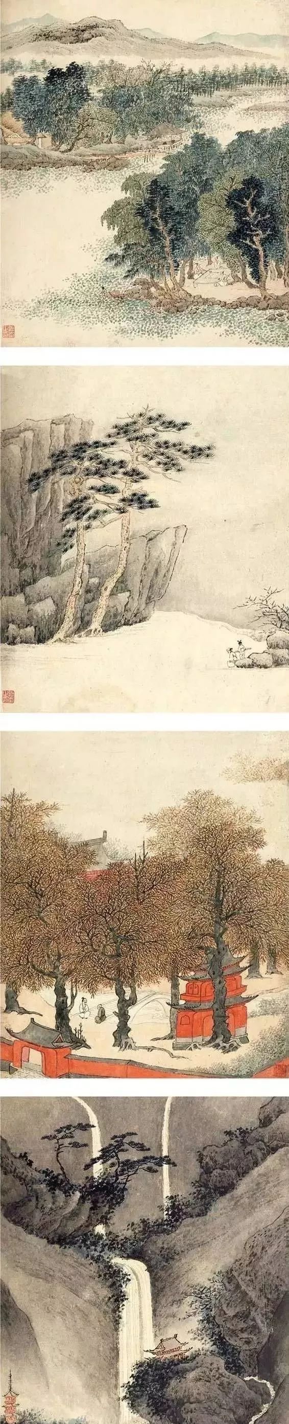 清张崟《仿古山水册》（钱镜塘旧藏）_手机搜狐网