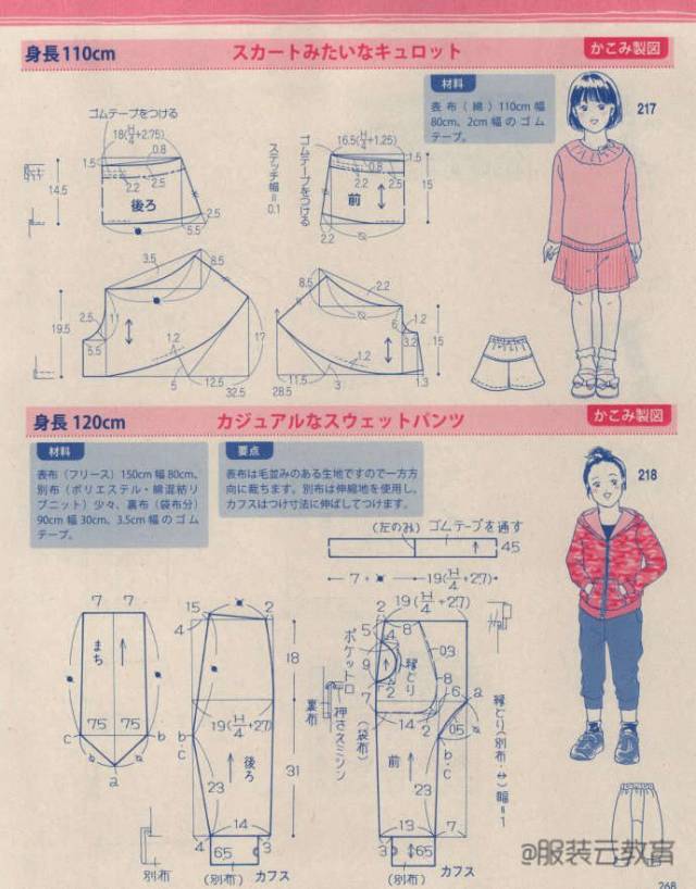 图纸集 20张童装裁剪图,一年四季的款基本整理全了!