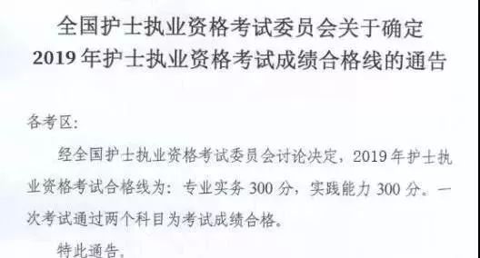 威海高区发布 2019年护士资格考试合格分数线仍是"双300"设置 专业