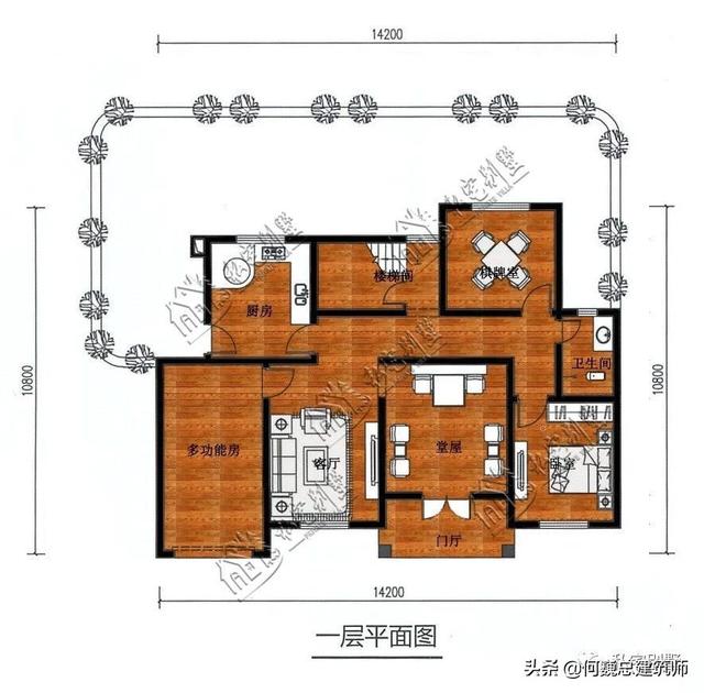 不少的 现代乡村别墅把堂屋设置在玄关,入口处, 是值得商榷的!