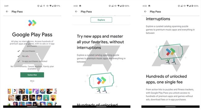 苹果 Apple Arcade 之后 ,Google 也在测试 Play Pass 订阅服务 盈丰平台棋牌游戏官网