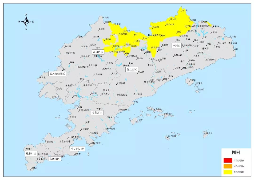 其中大连市区和旅顺雨量可达小到中雨