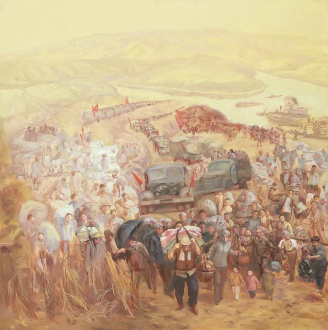 吴晓蓉 《进驻大三线》 布面油画 180x180cm