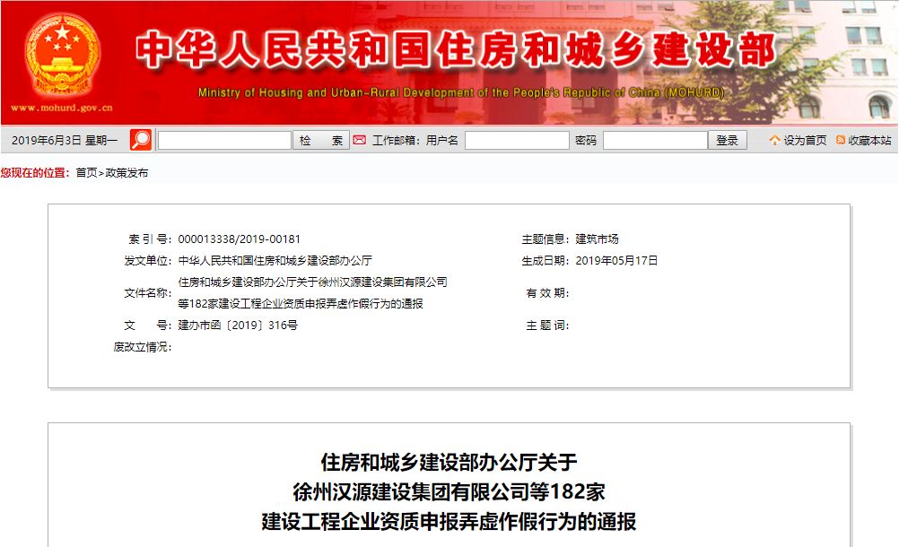 193家建筑业企业摊事,住建部已介入调查，部分企业资质已被撤销！