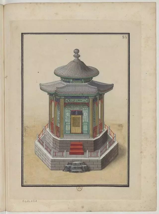 来自18世纪《中国建筑彩绘笔记》中的「亭和桥」_绘画